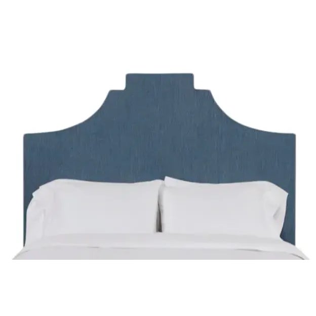 Nadine Twin Headboard, Navy Linen For Sale