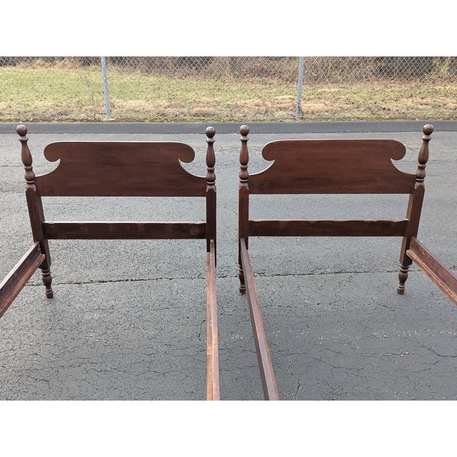 Mid 20th Century Pair of American Empire Style Twin-Size Bed Frames For Sale In Washington DC - Image 6 of 12