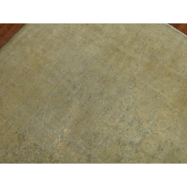 Textile Early 20th Century Pale Green Yellow Persian Tabriz Rug For Sale - Image 7 of 12