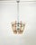 Chandelier pendant in colored glass (green & orange) and chrome by Veca, Italy, 1970s. Measures: Height with pole: 80 cm...