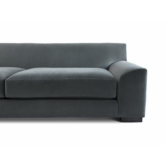 Modern Room & Board Luca Sofa in Subtle Green/Gray Velvet For Sale - Image 3 of 4