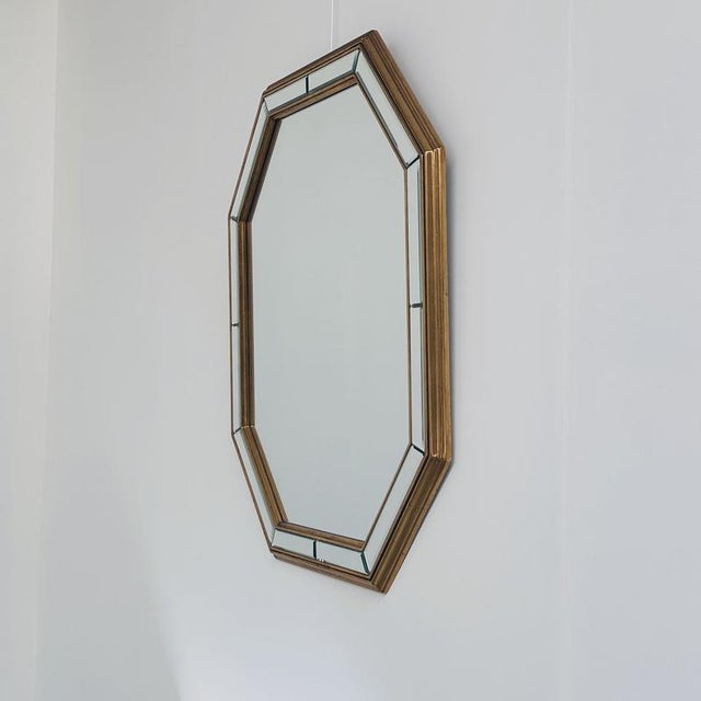 Mirrored Console Table and Matching Octagonal Mirror from Deknudt, Belgium, 1980s, Set of 2 For Sale - Image 10 of 12
