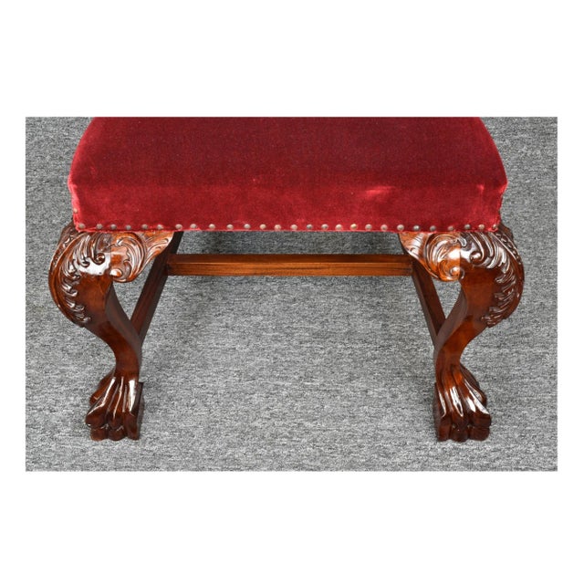 Vintage Renaissance Revival Style Lion Heads Fireside Accent Chair For Sale - Image 10 of 11