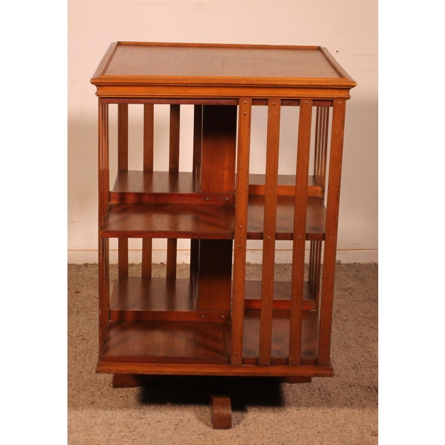 Revolving Bookcase in Light Mahogany, 1890s For Sale - Image 6 of 12