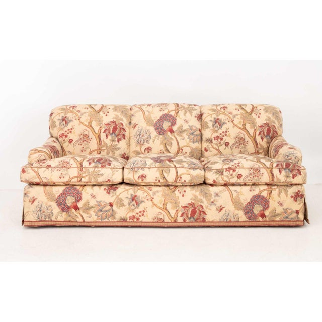 Floral Print Upholstered Three-Seat Sofa. 32" H x 84" W x 34" D; seat: 18.5" H. &nbsp; Provenance: The Estate of Gilbert...