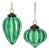 Green Ribbed Crackle Glass Ornament (Set of 6) For Sale