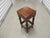 Vintage Square Petite Turned Wood Stand or Stool - Wabi Sabi For Sale - Image 4 of 5