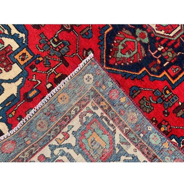 Authentic Hand Knotted Vintage Hamidoun Wool Area Rug 6.3 X 3.10 Ft For Sale - Image 13 of 13