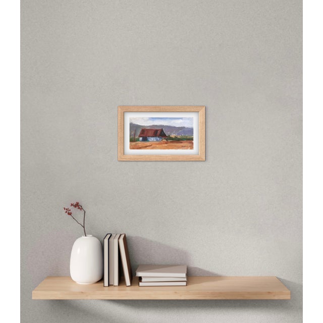 Wood Modern Impressionist Barn Plein‑Air Landscape Original Oil For Sale - Image 7 of 8