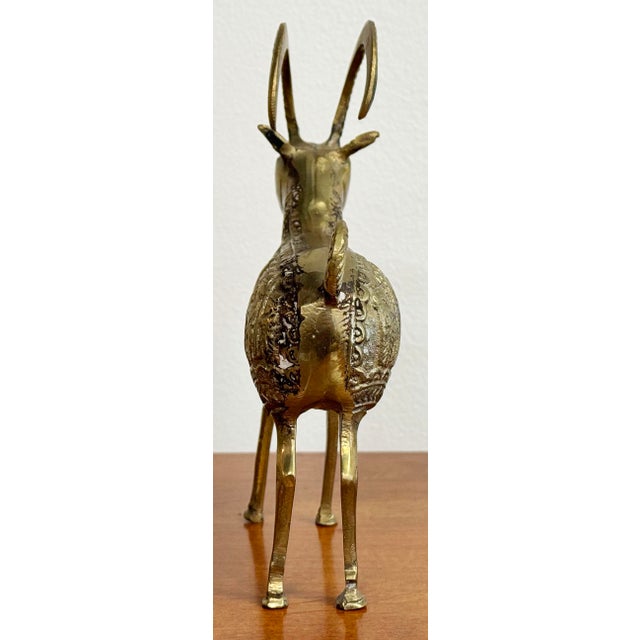 Vintage Etched Brass Ram Figure For Sale In Kansas City - Image 6 of 8
