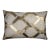 Luxury White & Gold Cowhide Leather Throw Pillow 16x24 | Handmade Geometric Designer Lumbar Cushion For Sale