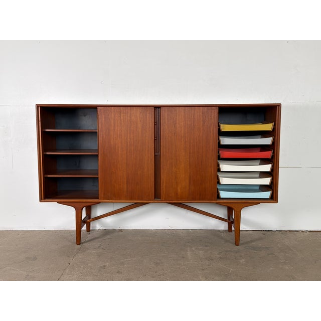 Wood Mid-Century Modern Teak Sideboard with Colored Drawers, 1960s For Sale - Image 7 of 16