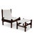 Wood Sculpted Rosewood & Sheepskin Sling Chair & Ottoman For Sale - Image 7 of 7