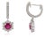 Vintage-Inspired 14k White Gold Drop Earrings With 1.7 Ct Ruby & Diamond Halo- A Pair For Sale