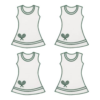 Tennis Dress Cocktail Napkins - Set of 4 For Sale
