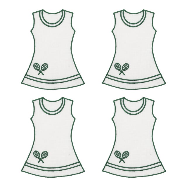Tennis Dress Cocktail Napkins - Set of 4 For Sale