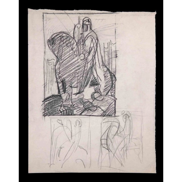 Sketches is an Original Pencil Drawing realized by an Unknown artist in mid-20th century. Good condition on a yellowed...