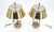 Pair of Unusual Brass Shades Brass Bases Bouillotte Lamps MINT!
