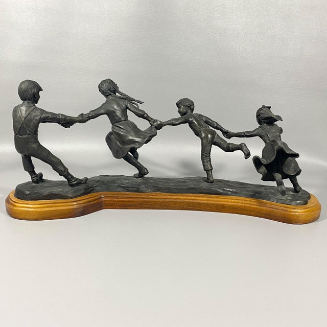 Jo Saylors Bronze Sculpture Crack the Whip Chairish