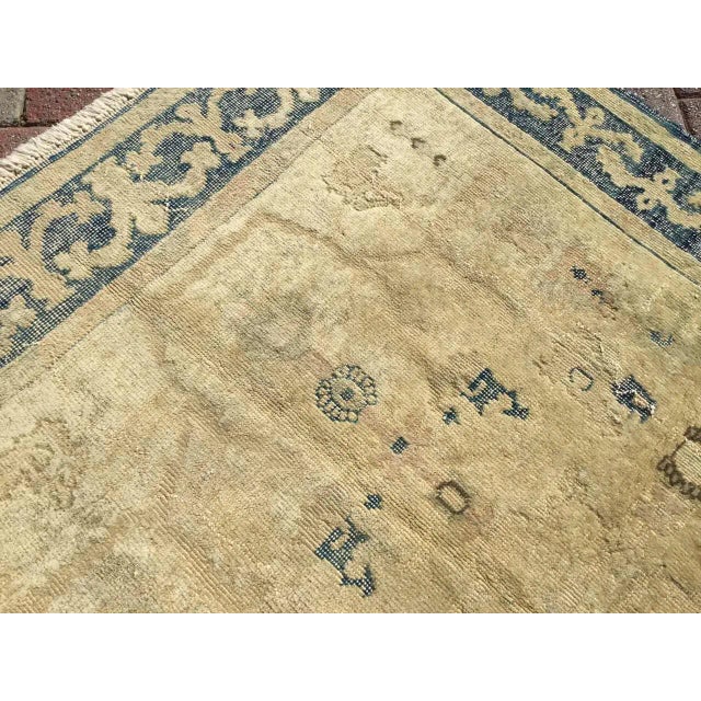 Sky Blue 1960's Oushak Rug, 60.5" X 77.5" For Sale - Image 8 of 11