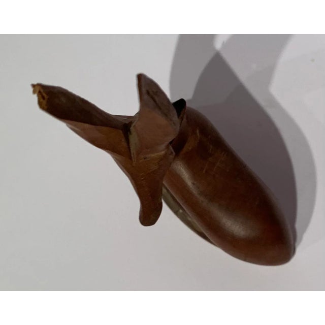 Hand carved wood deer figurine