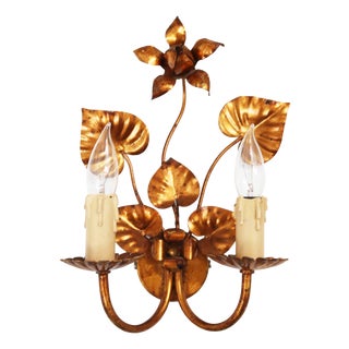 Florentine Hollywood Regency Wall Lamp, Italy, 1970s For Sale
