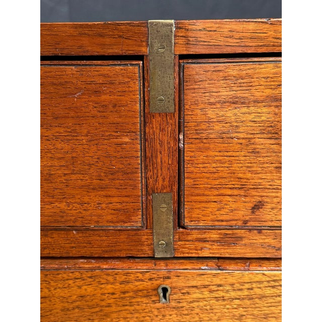 British Military Officer's Campaign Chest or Dresser of Brass-Bound Teak For Sale - Image 11 of 14