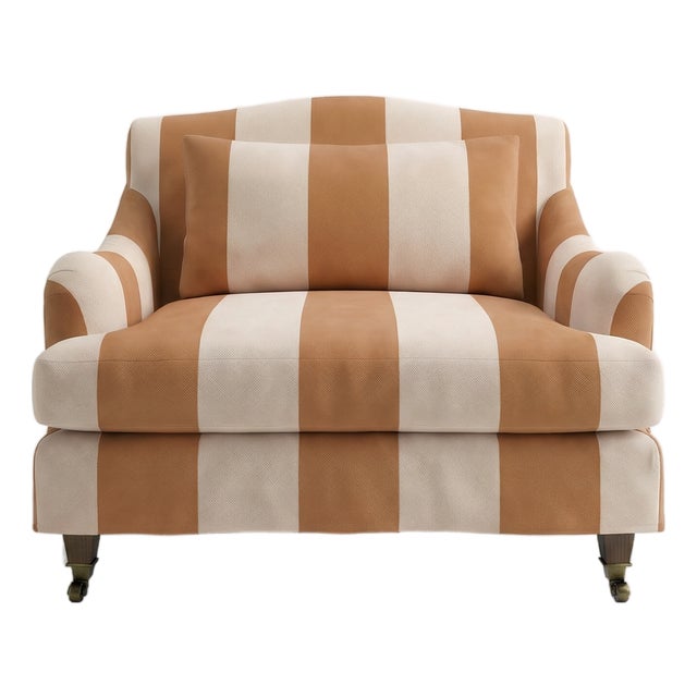 Sophie Conran Felix Loveseat in Caramel Wide Stripes For Sale