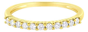 IGI Certified 1/4 Cttw Diamond 10K Yellow Gold Prong Set Fluted Band Style Ring (I-J Color, I2-I3 Clarity) - Size 6