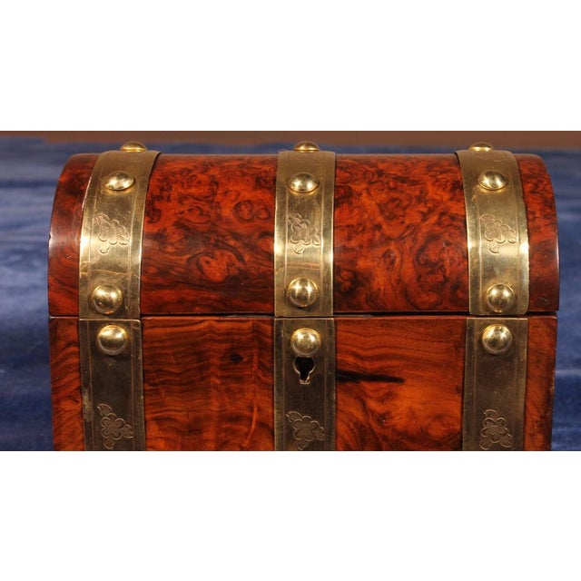 19th Century Burl Walnut Tea Box For Sale - Image 11 of 12