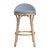 Spritely Home Accent Furniture Tobias 24.5 in. Seat Height Outdoor Rattan and Metal Low Back Counter Stool, Baby Blue/ Natural Rattan Frame For Sale - Image 4 of 8