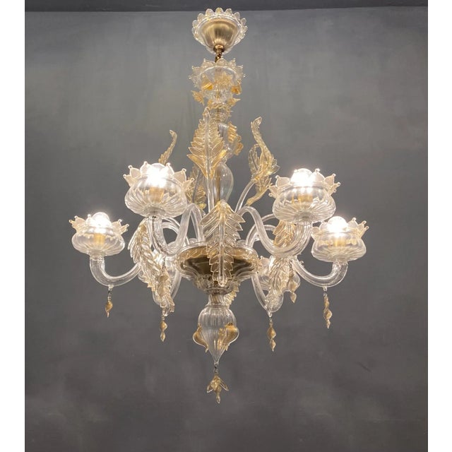 Exquisite murano glass chandelier signed la murrina handblown murano glass height 107 cm width 73 cm features 6 lights...