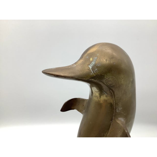 Mid-Century Modern 1960s Mom and Baby Brass Dolphins Figurine For Sale - Image 3 of 13