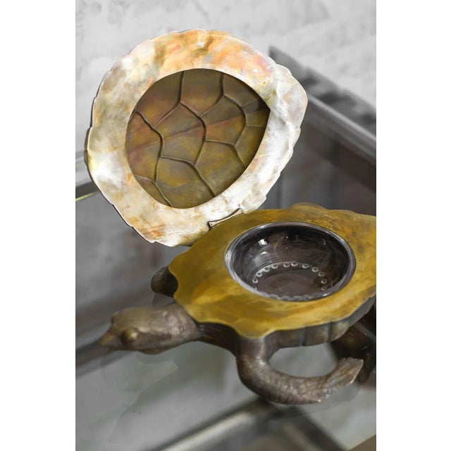 Metal Brass Turtle Storage Box For Sale - Image 7 of 9
