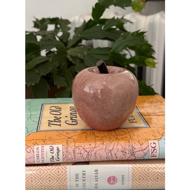 Vintage Pink Marble Apple Form Paper Weight For Sale - Image 6 of 8