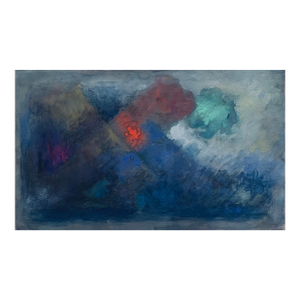 Moses Bagel BahelferPolish French Judaica Watercolor Gouache Painting Original Bauhaus Yiddish Art, 1988