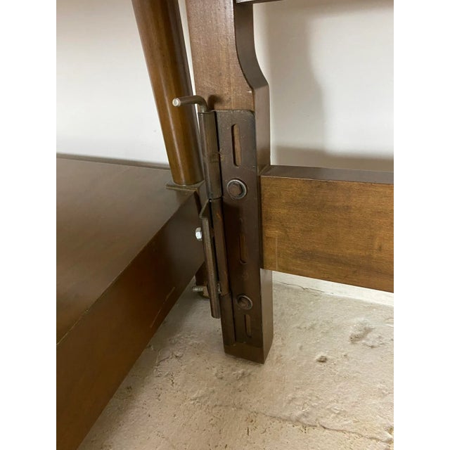 Mid 20th Century Vintage Baker Regency Style Walnut and Brass Ring King Size Headboard For Sale - Image 9 of 9