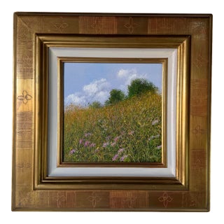 2003 Patrice Marchal “Fertilité” French Wildflower Landscape Oil on Canvas Painting – Framed For Sale