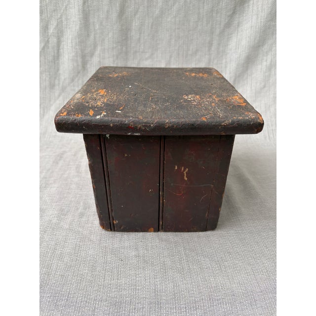 Early 20th Century Distressed Antique Wood Stool For Sale - Image 5 of 12