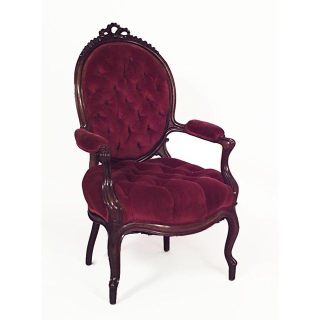 French Victorian Red Velvet Living Room Set 5 Piece Set Chairish