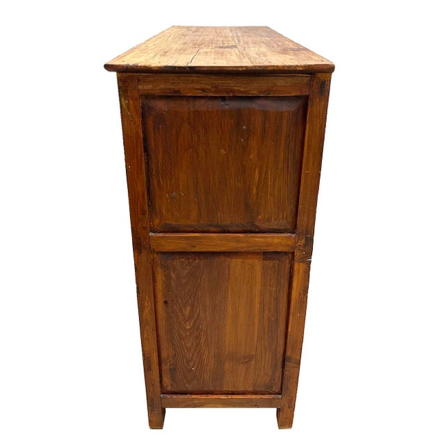 20th Century Antique Tibetan Hand Painted Tall Credenza Storage Cabinet For Sale - Image 10 of 11