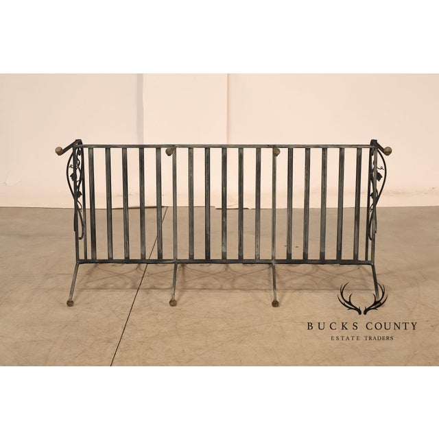 Vintage Wrought Iron Scrollwork Garden Bench For Sale - Image 9 of 18