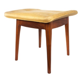 1960s Mid Century Kipp Stewart for Drexel Declaration Walnut Stool For Sale