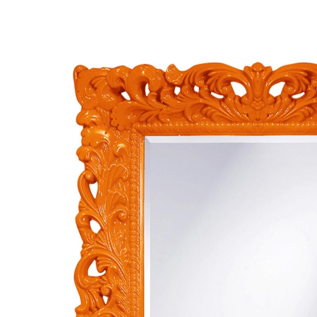 Traditional Barcelona Mirror - Glossy Orange For Sale - Image 3 of 6