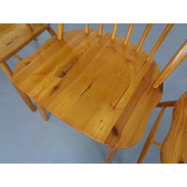 Danish Pine Chairs an Armchairs by Erik Ole Jørgensen for Tarm Stole Møbelfabrik, 1960s, Set of 5 For Sale - Image 17 of 18