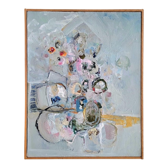 Abstract Expressionist Painting Titled: La Vie by Contemporary Artist Lynn Christian. Acrylic and Oil. 18 X 14 Inches. 2020 For Sale
