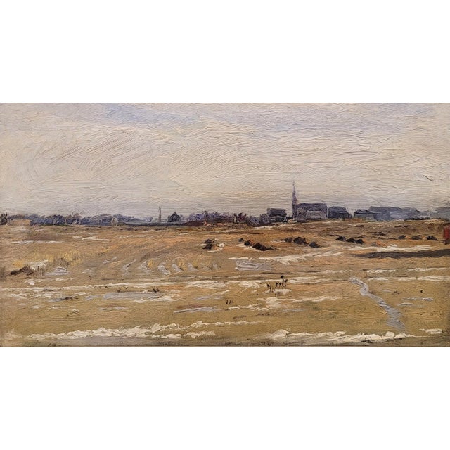 American Max Gundlach -1904 View of Indian Hill & Roger Park in Chicago-Oil Painting For Sale - Image 3 of 7