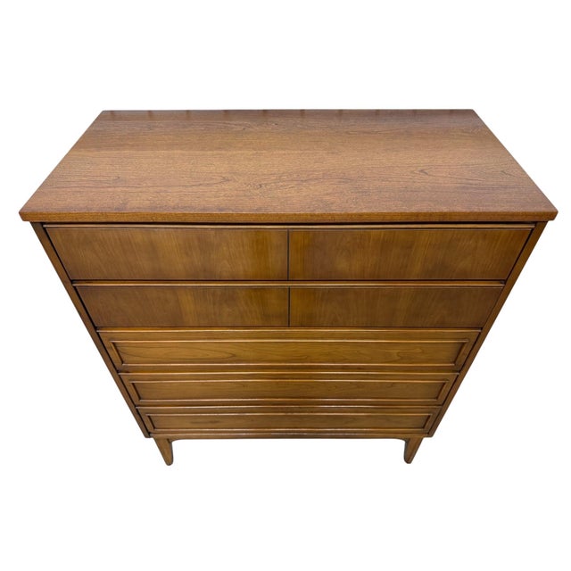 Mid-Century Modern Walnut 5-Drawer High Chest For Sale In Philadelphia - Image 6 of 7