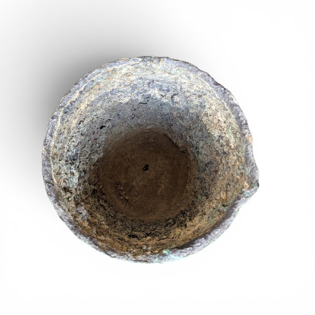 Antique Industrial Refractory Crucible Planter, Wabi-Sabi Foundry Vessel For Sale - Image 4 of 11