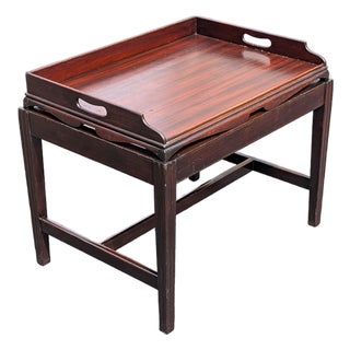 Late 19th Century English Mahogany Butler’s Tray Top Table For Sale